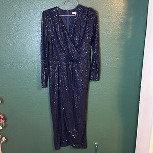 Sequined Blue Formal dress- Ivy City Starstruck dress